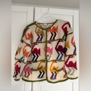 Vintage Bolivian Colorful 100% Wool Cardigan